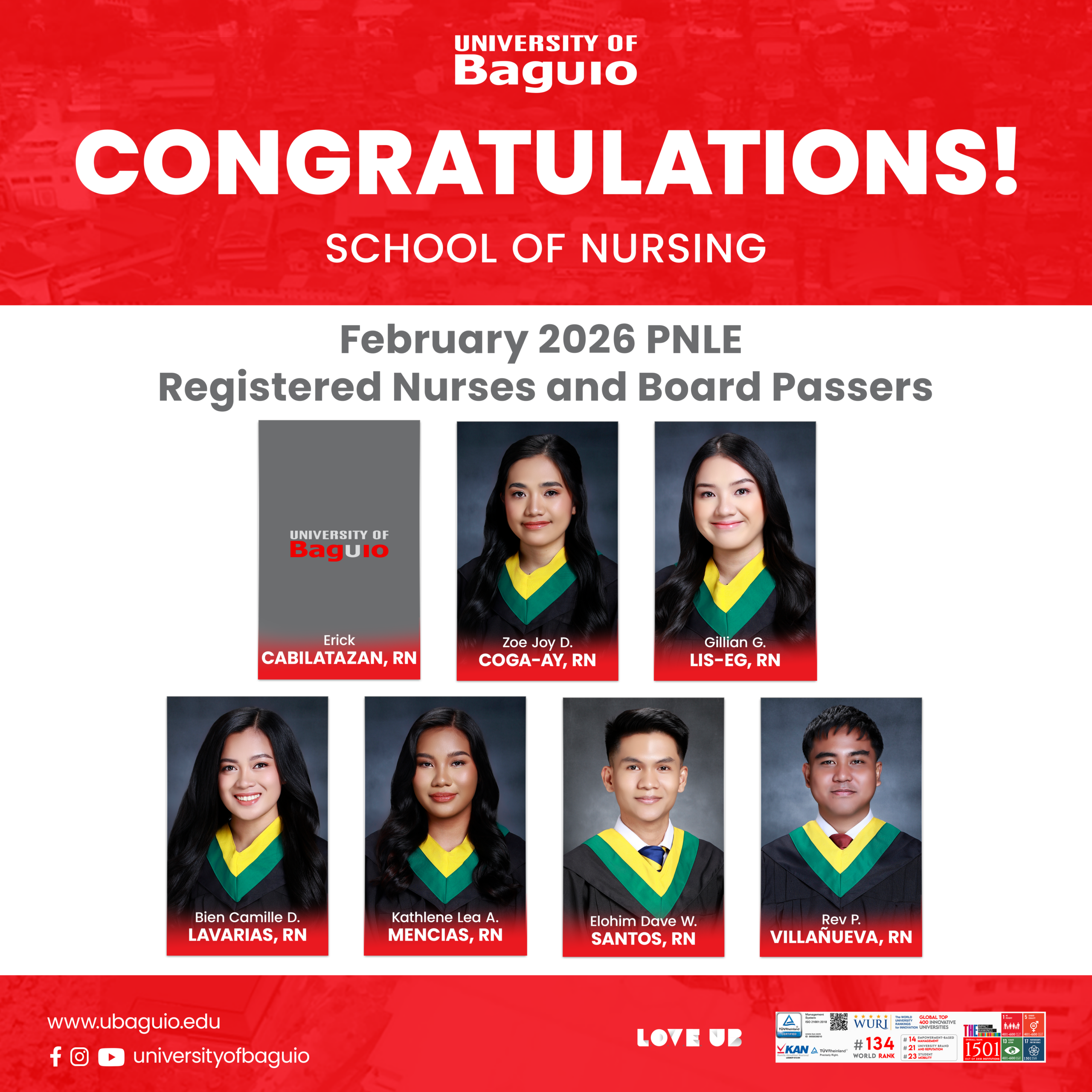 UB Congratulates the New Line of Registered Nurses From the 2026 PNLE